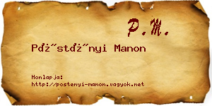 Pöstényi Manon névjegykártya